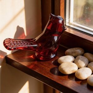 Ron Ray glass piece a "Cardinal of Love" figurine signed and dated 1993